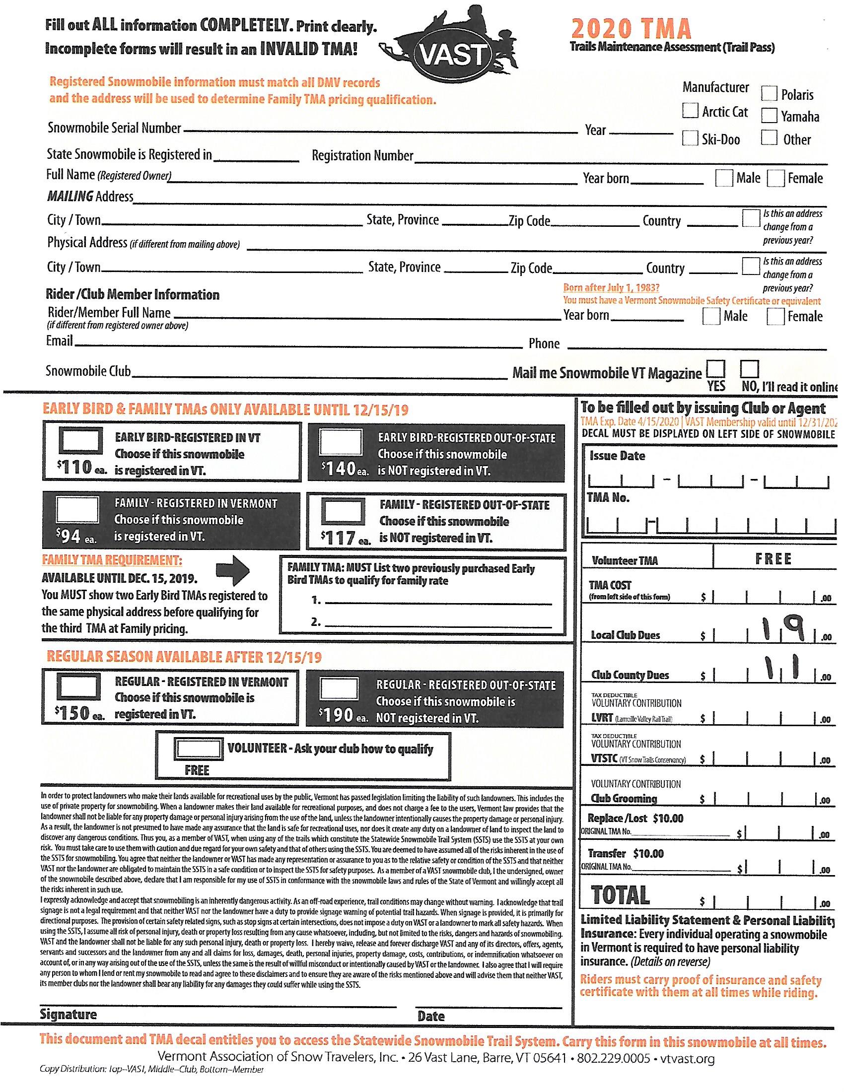 Chester Snowmobile Club VAST